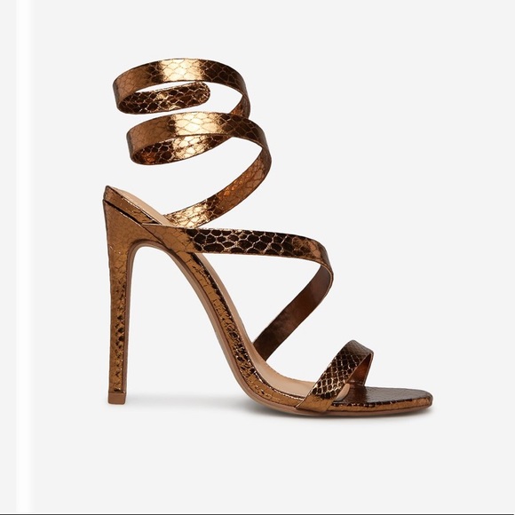 Back in stock Bronze wrap around strap heeled sandal also available in orange - Picture 9 of 13